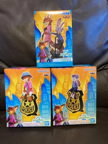 주토피아 모니터 탑 피규어 ACT/CUT 피규어 3종 세트