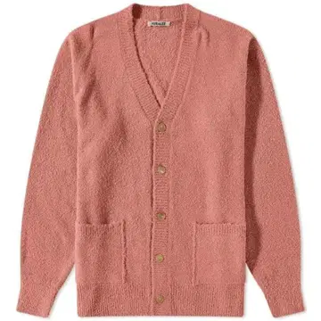 AURALEE COTTON LINEN CARDIGAN PINK