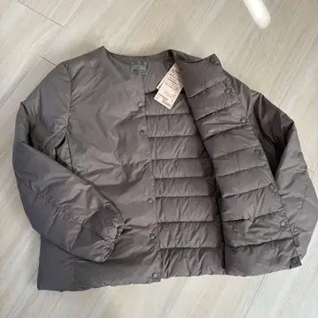 새상품 무인양품 다운 자켓 L 그레쉬 브라운