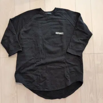 SOPHNET. 블랙 7부 소매 티셔츠 M