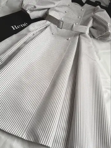 Rene 롱 원피스 스트라이프 벨트 포함