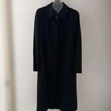 PIACENZA 캐시미어 100% 블랙 롱 코트