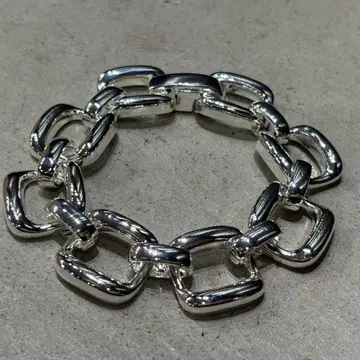 초와이드 빈티지 실버 체인 팔찌 고급 심플