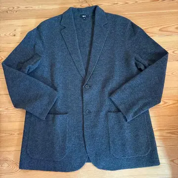 [ 미사용품 ] 유니클로C 니트 자켓 XL 다크 그레이