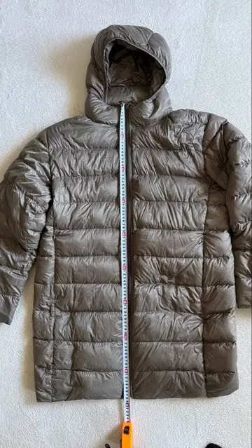 UNIQLO XL 후드 부착 다운 자켓 그레이