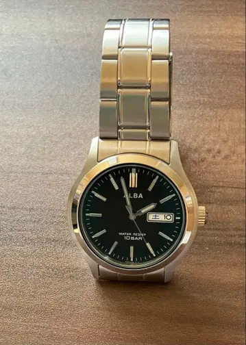 [ 새상품급 ] ALBA 스테인리스 스틸 블랙 다이얼 시계