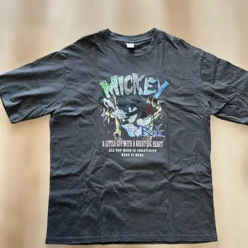 Disney 미키마우스 T셔츠 L 사이즈 다크 그레이