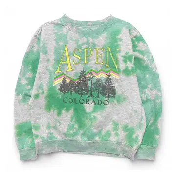 USA 구제 의류 타이다이 맨투맨 트레이닝복 프린트 그린 그레이