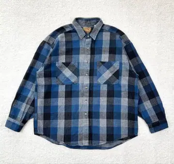 00s 세인트 존스 베이 플란넬 셔츠 옴브레 블루/블랙 XL