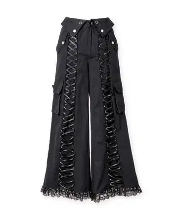 Heart studs pocket lace up pants