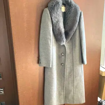 라핀 블랑슈 그레이 퍼 포함 롱 코트