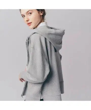 LACOSTE 프리미엄 맨투맨 사이드 슬릿 지퍼 후드티 그레이