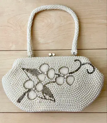 새상품급 펄 비즈 백 관혼상제 클러치백 앤티크 쇼와 레트로