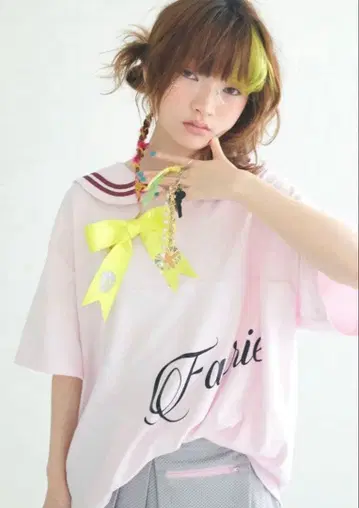shop faerie 세일러 메쉬 loose top pink