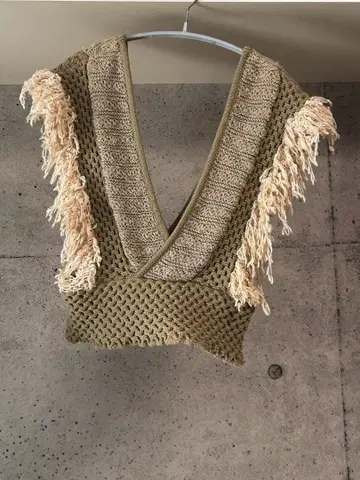 leinwande 라인반도 프린지 베스트 니트 베스트