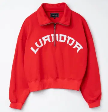 Luamoda Logo Half Zip Sweat ( RED )
