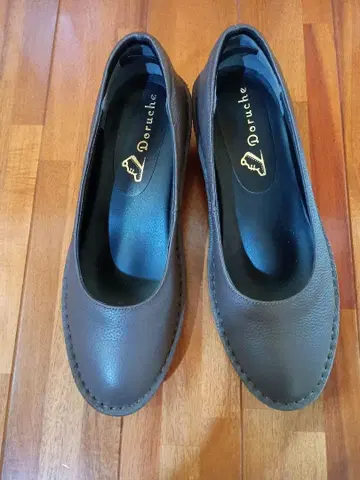 Dorche 돌체 일본제 천연 가죽 웨지 펌프스 카키 24.5cmEEE