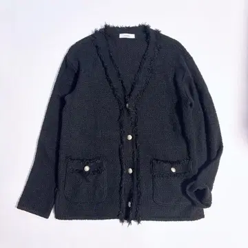 수아데오/suadeo 인기 트위드 자켓풍 가디건 블랙 40