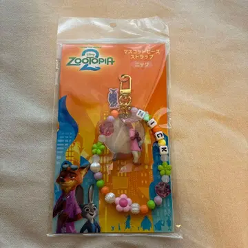 주토피아2 닉 마스코트 비즈 스트랩 키링 극장 굿즈