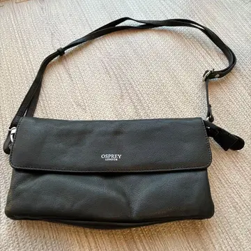 OSPREY LONDON 블랙 가죽 숄더백