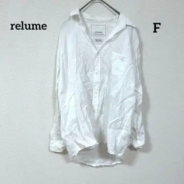 relume 화이트 긴팔 셔츠 스키퍼 오픈 카라 셔츠