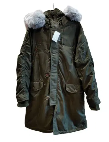 [ 새상품 ] 니센 스마일랜드 모즈 코트 카키 빅 사이즈