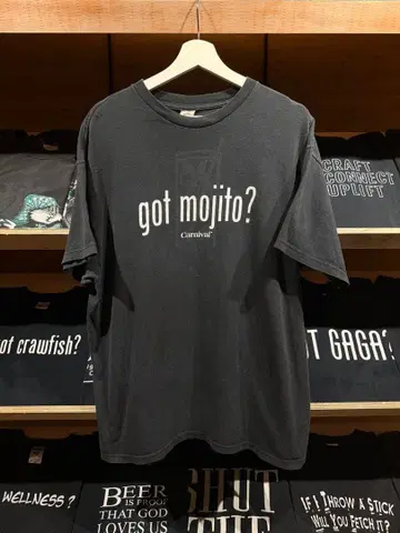 got mojito? 프린트 티셔츠 페이드 블랙 L 상당 기업