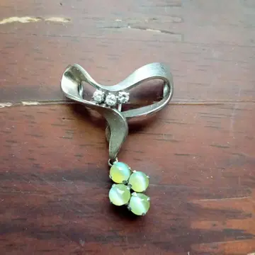 플라워 모티브 아마도 다이아몬드와 오팔의 목걸이 탑 빈티지