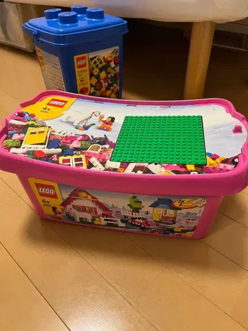 레고 수납 박스 핑크 중형