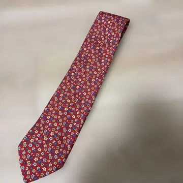 Franco Minucci 넥타이 레드 x 플라워 무늬