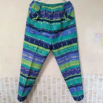 에스닉 패턴 사루엘 팬츠 면 도톰