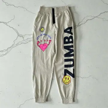 ZUMBA WE AR 조거 팬츠 베이지 로고 프린트