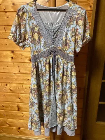 axes femme 엑시즈팜 꽃무늬 원피스 스카이블루