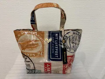 싱크비 저스트 하트 우표 패턴 토트백 택 포함