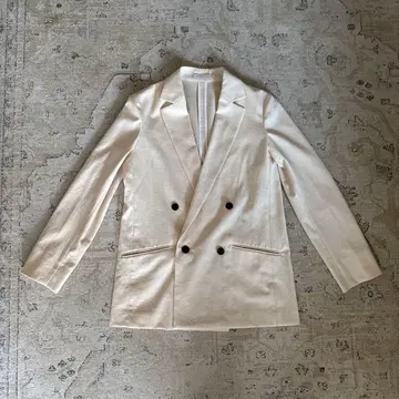 iCB 린넨 Loose Weave 더블 브레스트 자켓