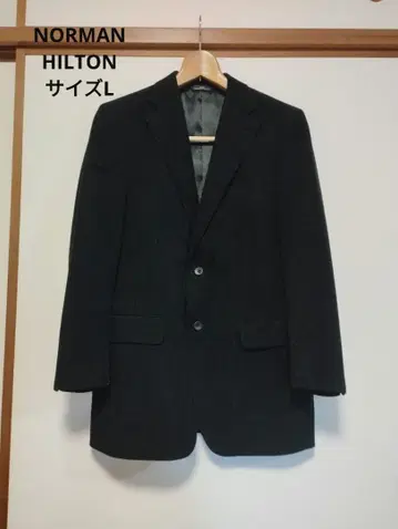 NORMAN HILTON 코듀로이풍 테일러드 자켓 울 블랙 L