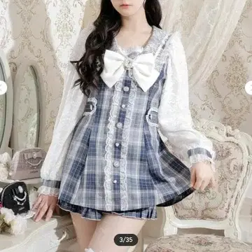 새상품 노에미 세일러 셋업 체크 색스 완판 컬러