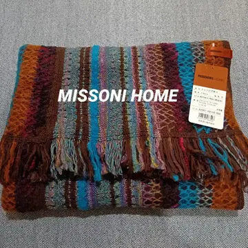 택 포함 미사용 MISSONI HOME 니트 무릎담요 토라니 패턴 일본제
