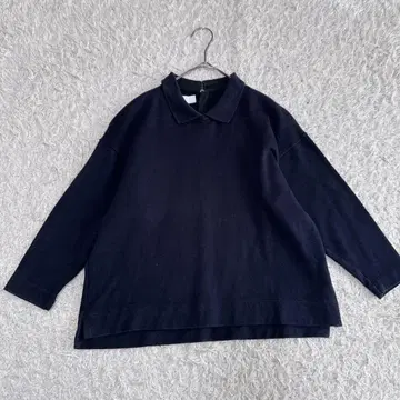 [일본제] 아시드온 클라우드 카라 부착 두꺼운 티셔츠 네이비 7부 소매
