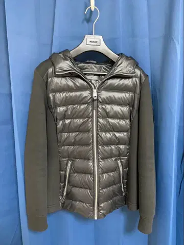 MONCLER 후드 부착 다운 자켓 그레이