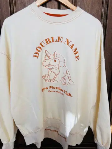 DOUBLE NAME Dino Plushies Club 자수 풀오버