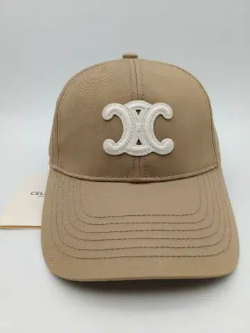 베이지 로고 자수 야구 모자 ds