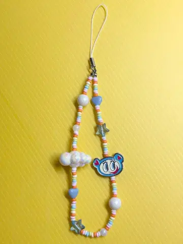 [ 새상품 미사용 ] 아베일/엔젤 블루/비즈 스트랩/나카무라 군