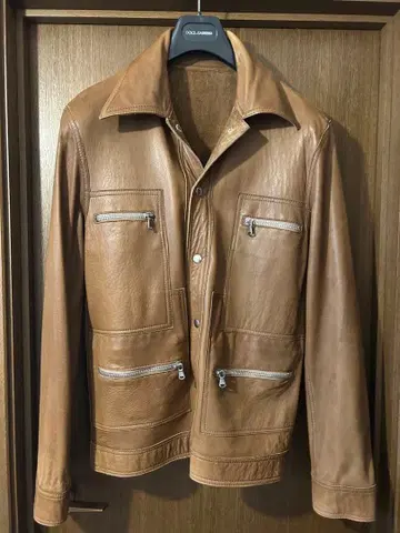 돌체앤가바나 리버서블 브라운 가죽 자켓