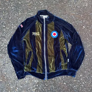 00s LONSDALE 스트라이프 벨로아 저지 트랙 자켓 모즈