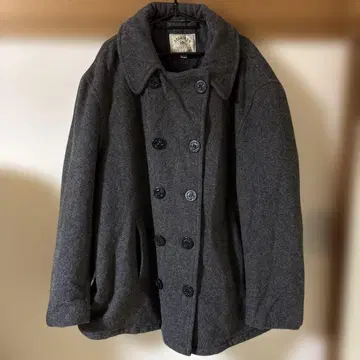 ABERDEEN 울 더블 브레스트 피 코트 XXL