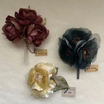 [ 3개 세트 ] 앤티크풍 천 꽃 코사지 핸드메이드 졸업식 입학 C