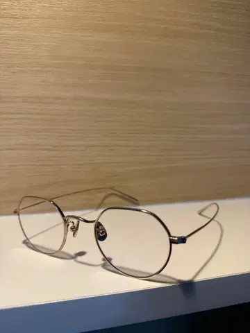 JINS 안경 티타늄 골드 프레임 조광 렌즈 도수 없음