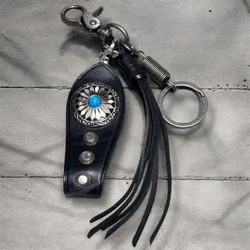 남성 패션 가죽 네이비 콘초 키링 키홀더 아메카지 z