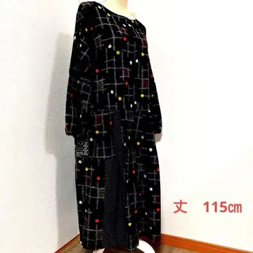 used 구루메가스리 면가스리 기모노 리메이크 루즈핏 롱 원피스